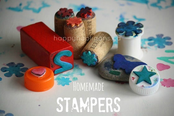 Homemade Stamps for Kids - using common household items